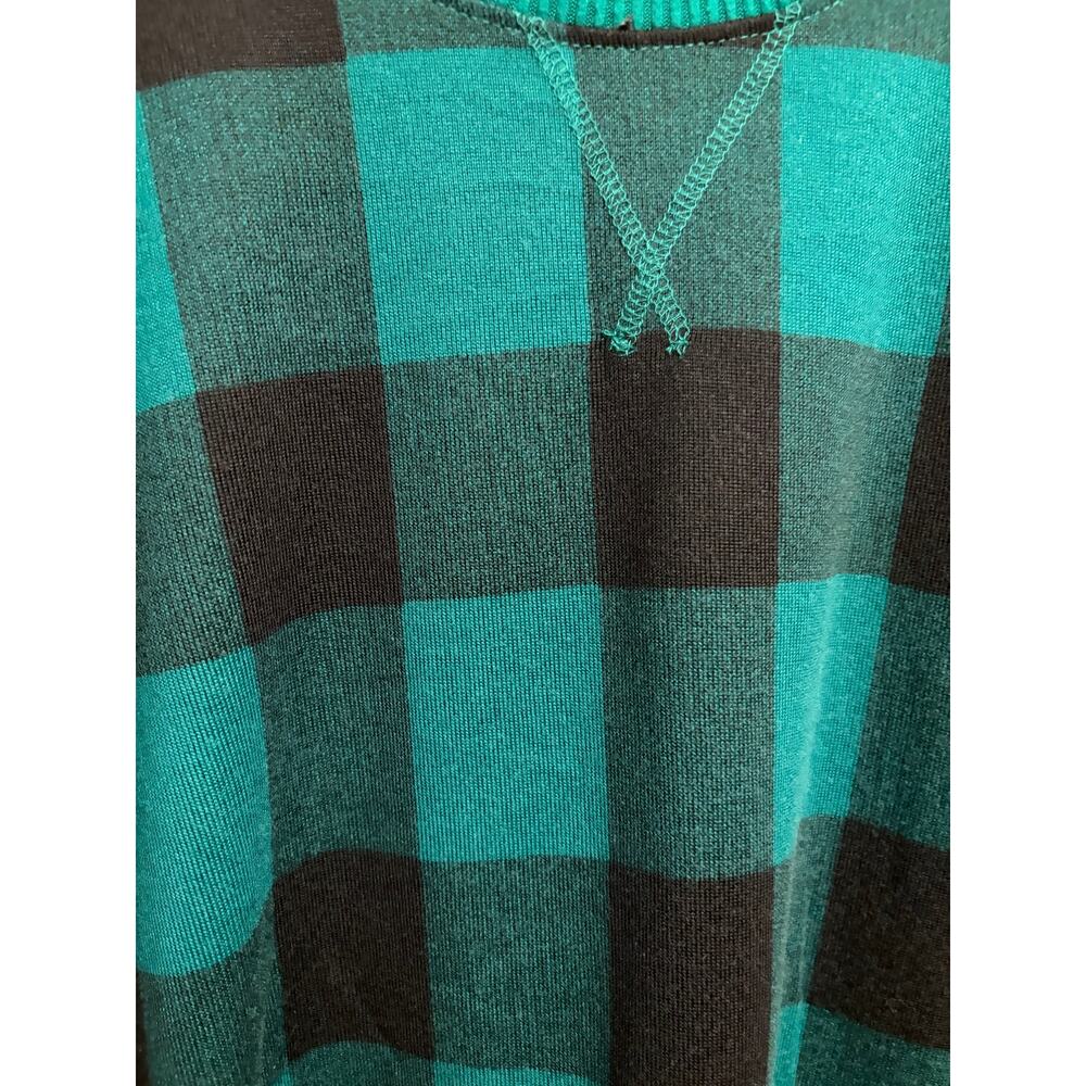 Emily Daniels Green Black Buffalo Check Plaid Sweater Top Large - Picture 4 of 11